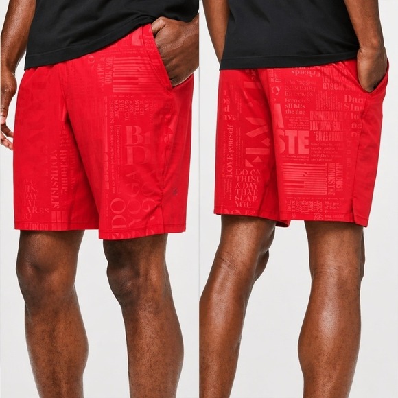 lululemon athletica Other - Lululemon Athletica Mens T.H.E. Short 20th Anniversary Red Pull-on Logo Medium